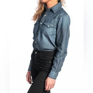 Haala Western Snap Denim Shirt Deep Ocean S